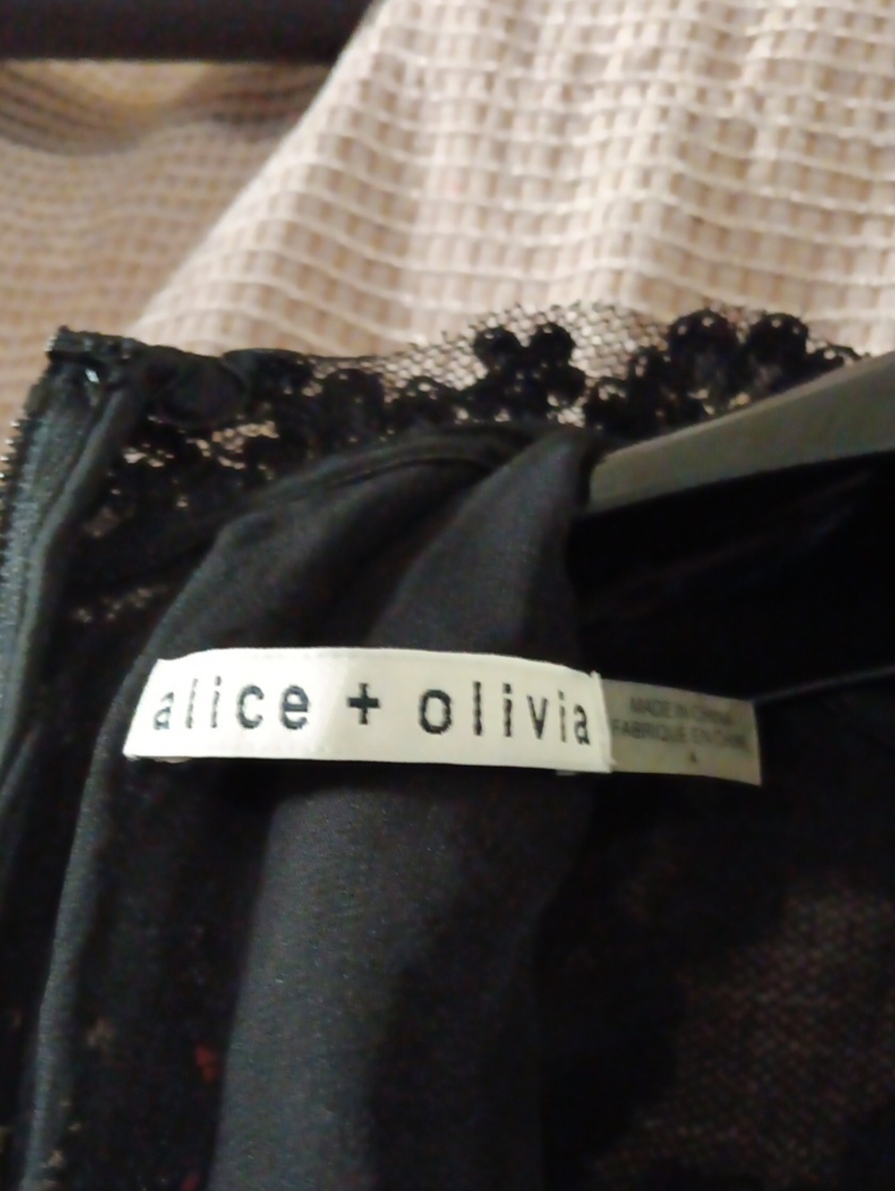 Alice + Olivia Black Lace Trim Dress